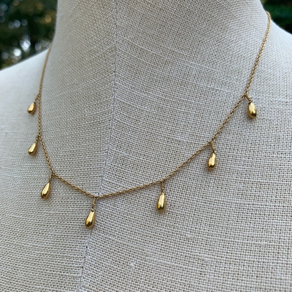 Beaded Teardrop Fringe Necklace - Picture 9 of 13